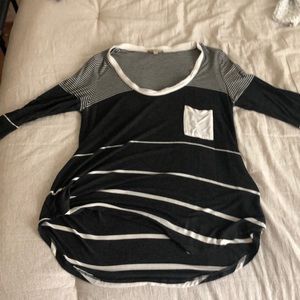 3/4 sleeve Anthropologie striped shirt.